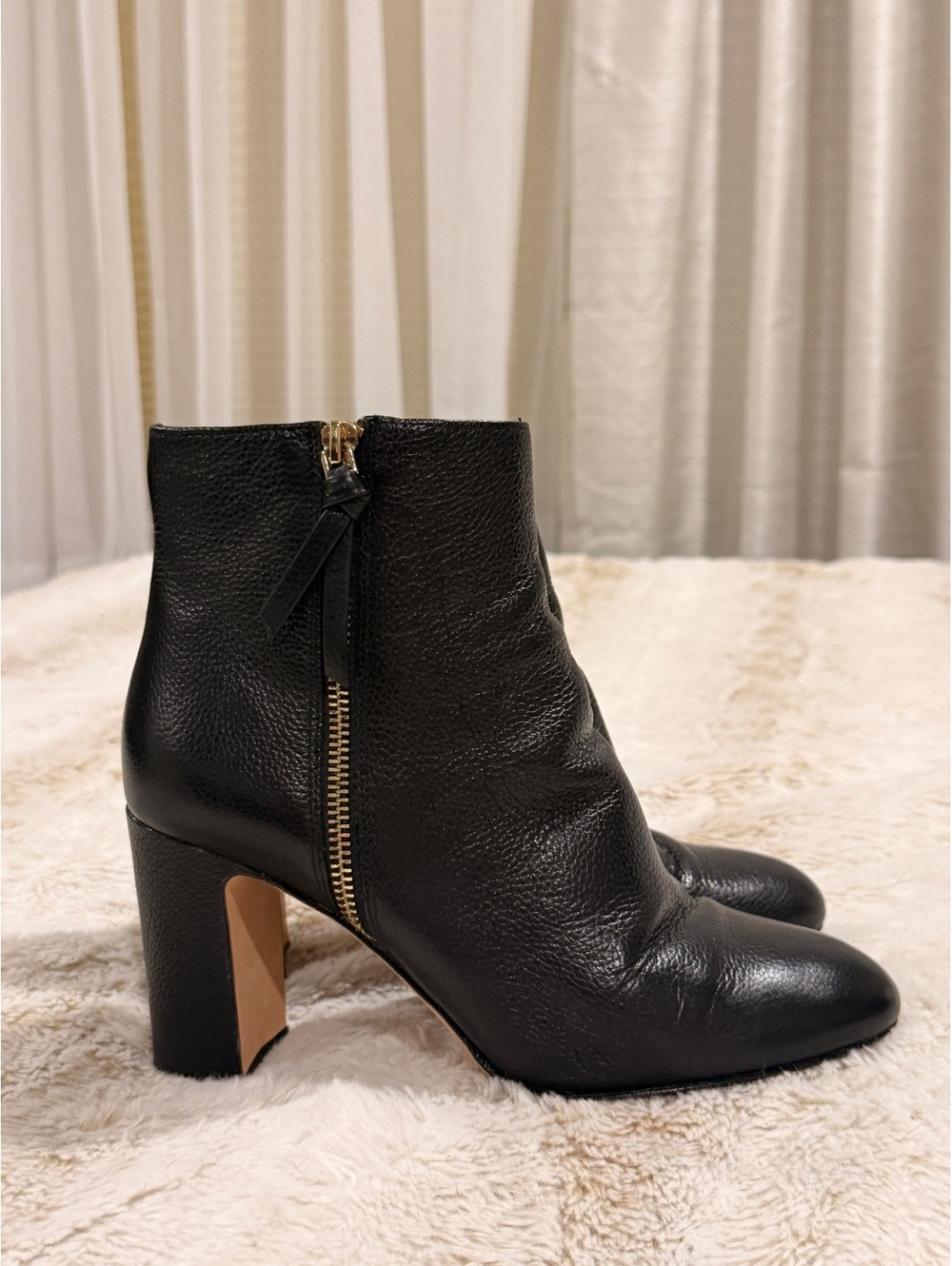 Kate Spade black ankle heel boots